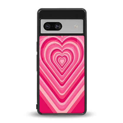 Y2K French Pink Hearts back phone cover | glass case for google pixel 7a