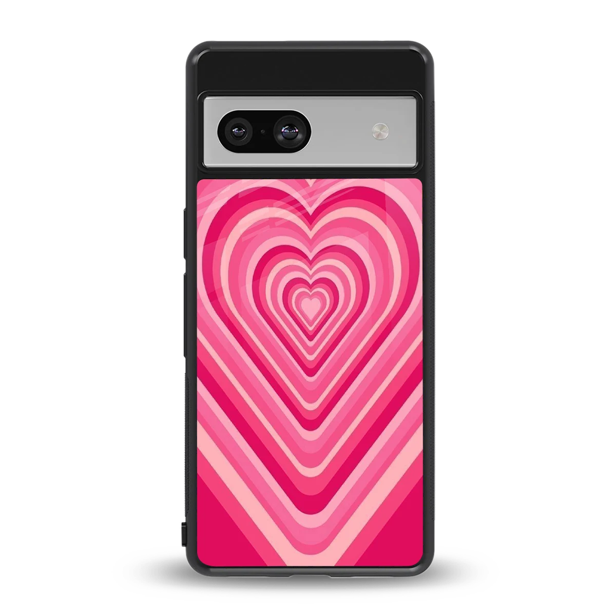 Y2K French Pink Hearts back phone cover | glass case for google pixel 7
