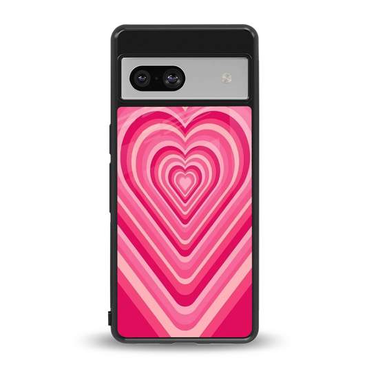 Y2K French Pink Hearts back phone cover | glass case for google pixel 7