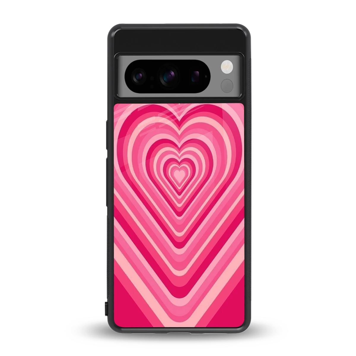 Y2K French Pink Hearts back phone cover | glass case for google pixel 8 pro
