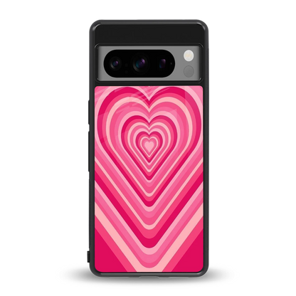 Y2K French Pink Hearts back phone cover | glass case for google pixel 8 pro