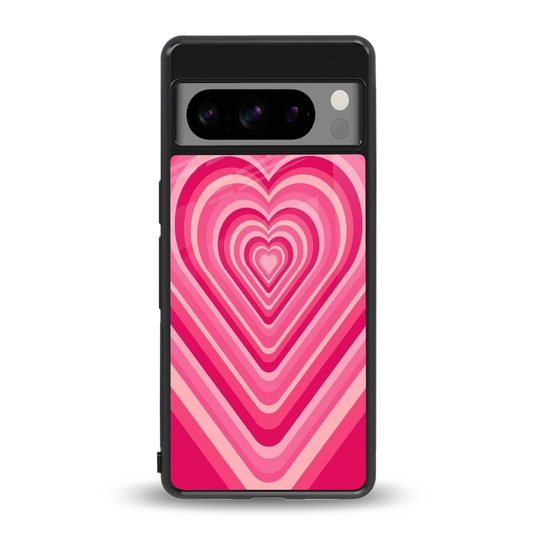 Y2K French Pink Hearts back phone cover | glass case for google pixel 8 pro