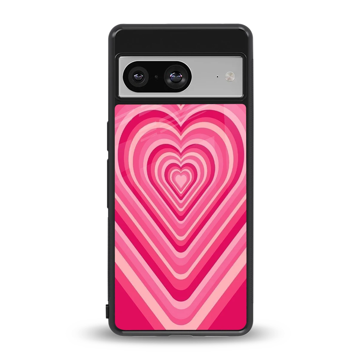 Y2K French Pink Hearts back phone cover | glass case for google pixel 8