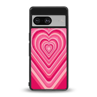 Y2K French Pink Hearts back phone cover | glass case for google pixel 8