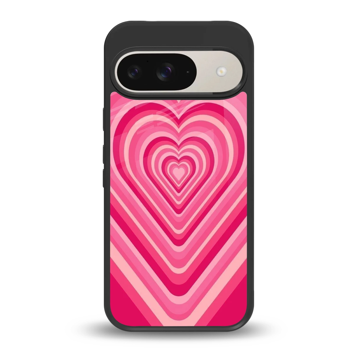 Y2K French Pink Hearts back phone cover | glass case for google pixel 9