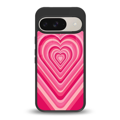 Y2K French Pink Hearts back phone cover | glass case for google pixel 9