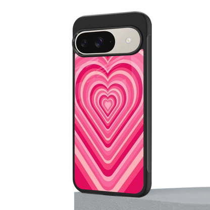 Y2K French Pink Hearts google pixel 9 mobile cover | shockproof glass phone case