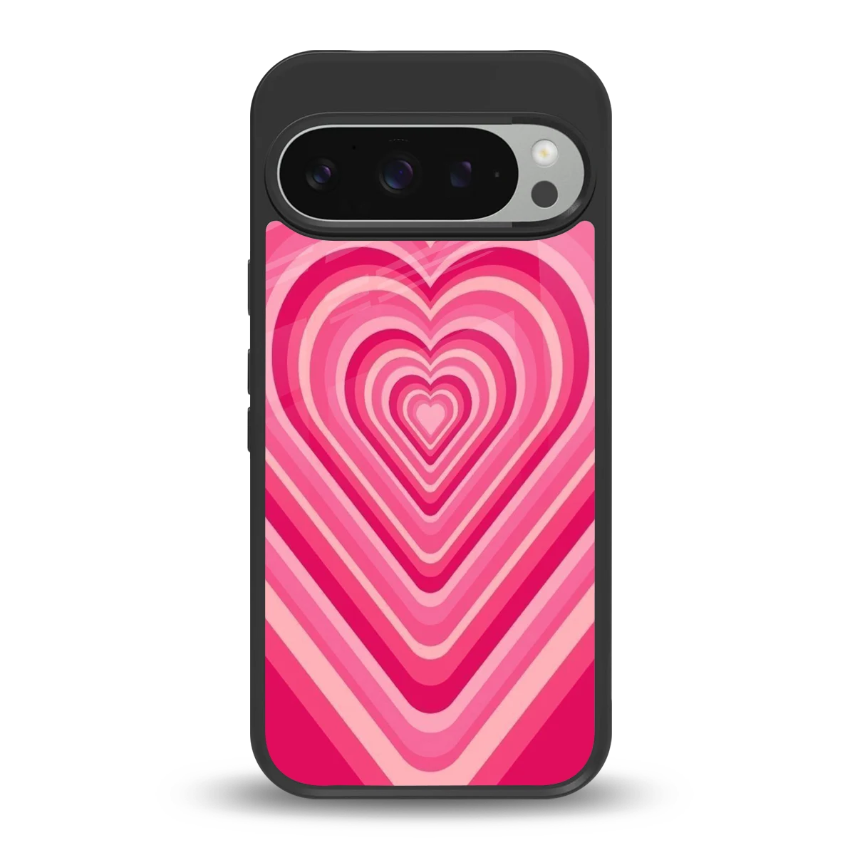Y2K French Pink Hearts back phone cover | glass case for google pixel 9 pro xl