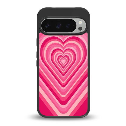 Y2K French Pink Hearts back phone cover | glass case for google pixel 9 pro xl