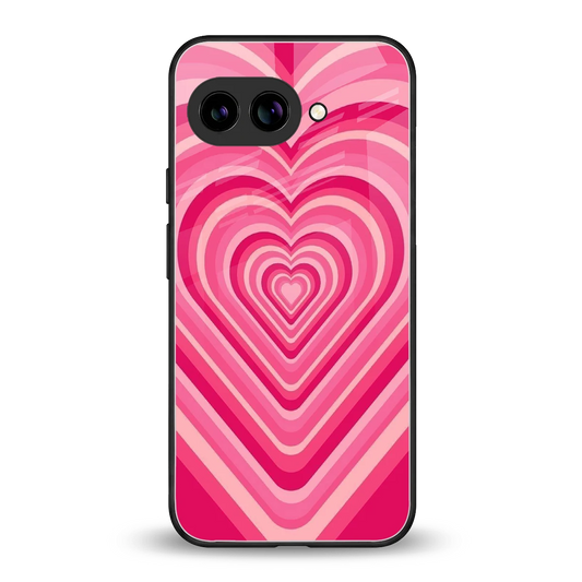 Y2K French Pink Hearts back phone cover | glass case for google pixel 9a