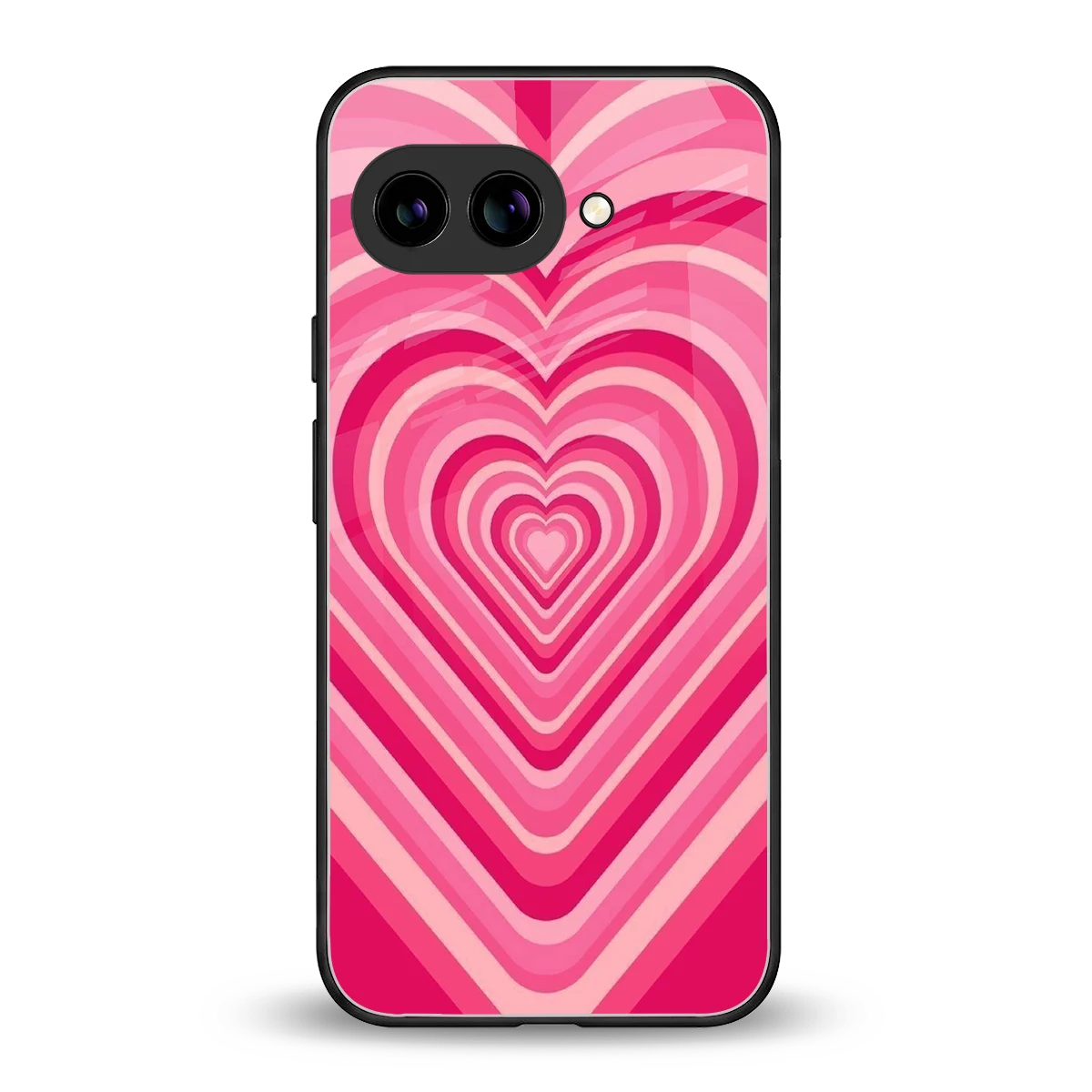 Y2K French Pink Hearts back phone cover | glass case for google pixel 10a