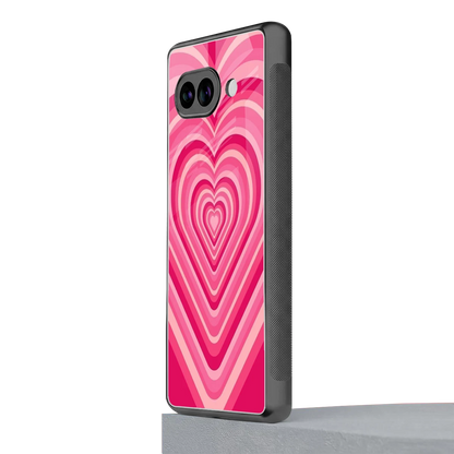 Y2K French Pink Hearts google pixel 10a mobile cover | shockproof glass phone case