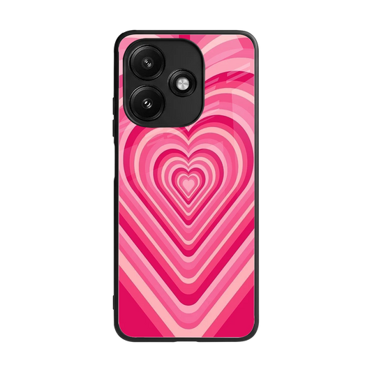 Y2K French Pink Hearts back phone cover | glass case for redmi 12 5g