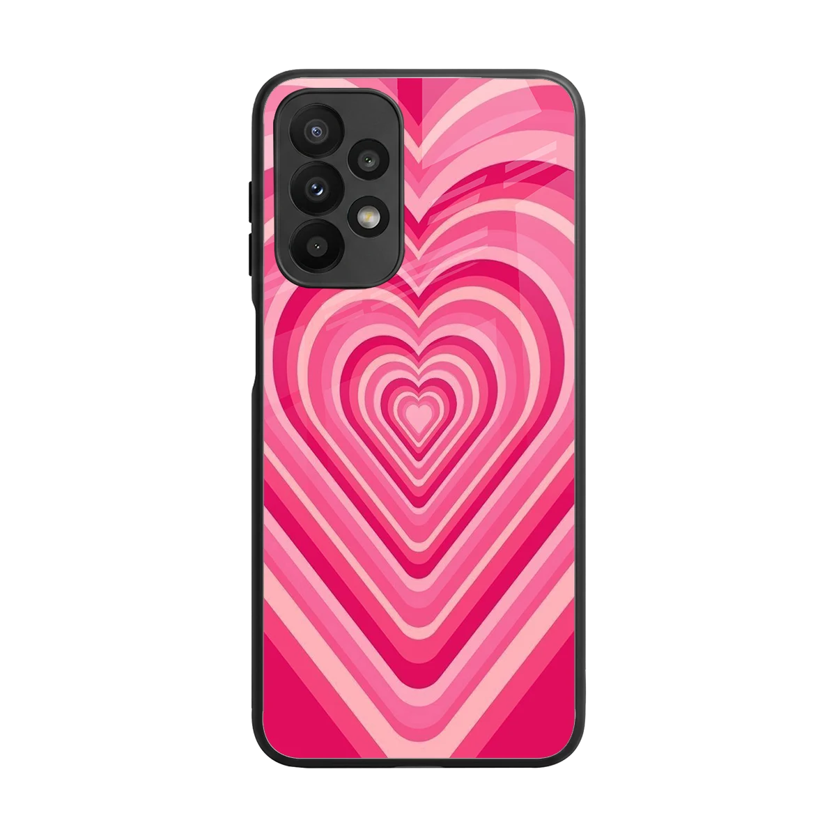 Y2K French Pink Hearts back phone cover | glass case for samsung galaxy a23