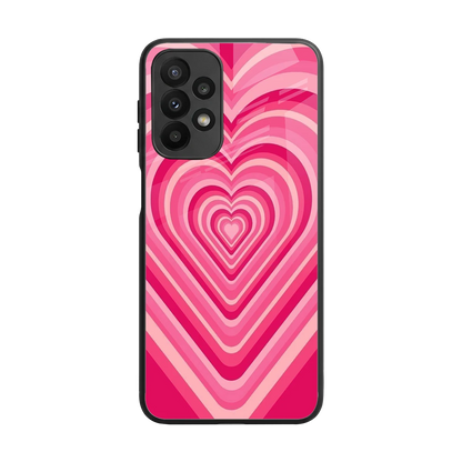 Y2K French Pink Hearts back phone cover | glass case for samsung galaxy a23