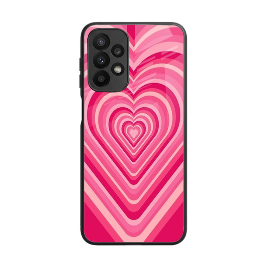 Y2K French Pink Hearts back phone cover | glass case for samsung galaxy a23