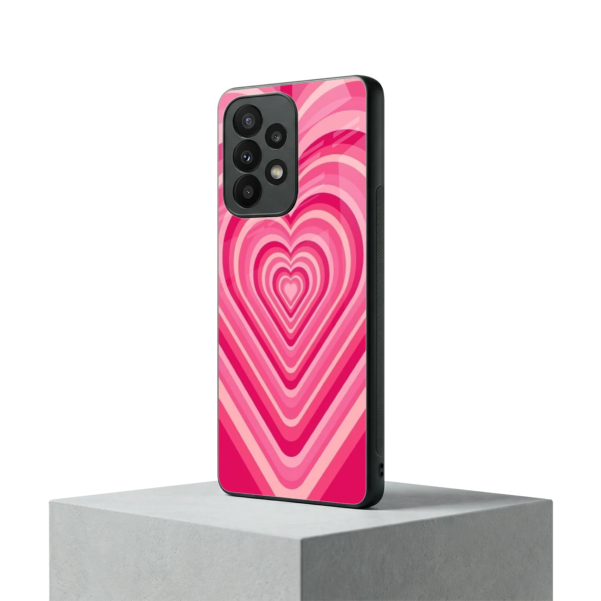 Y2K French Pink Hearts samsung galaxy a23 mobile cover | shockproof glass phone case