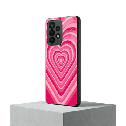 Y2K French Pink Hearts samsung galaxy a23 mobile cover | shockproof glass phone case