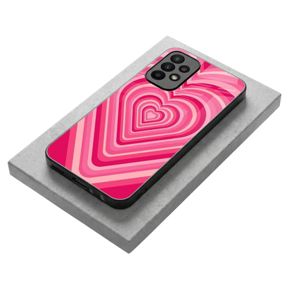 Y2K French Pink Hearts stylish phone case for samsung galaxy a23 | glossy glass and slim fit