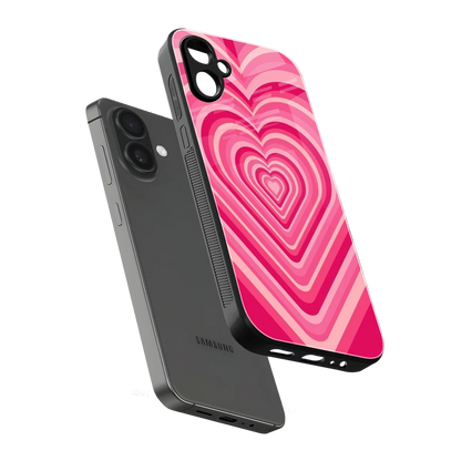 Y2K French Pink Hearts sleek samsung galaxy a06 5g cover with tempered glass back and TPU edges
