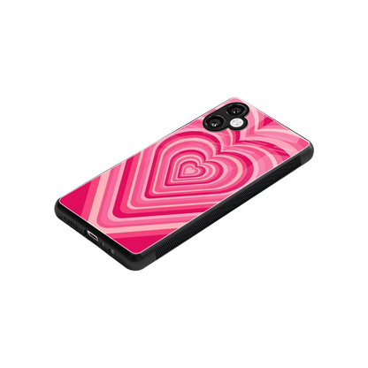 Y2K French Pink Hearts stylish phone case for samsung galaxy a06 5g | glossy glass and slim fit