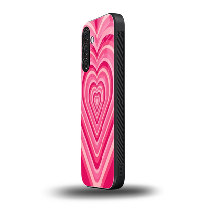 Y2K French Pink Hearts samsung galaxy a16 5g mobile cover | shockproof glass phone case