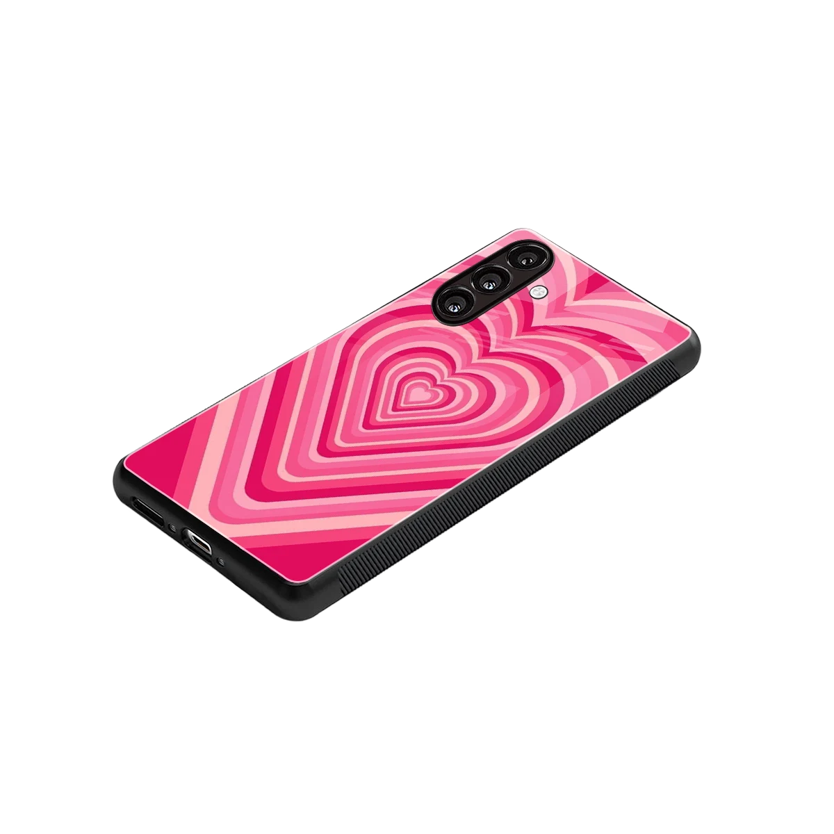 Y2K French Pink Hearts stylish phone case for samsung galaxy a14 5g | glossy glass and slim fit