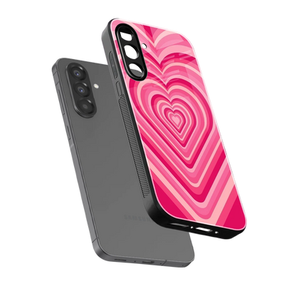 Y2K French Pink Hearts sleek samsung galaxy a17 5g cover with tempered glass back and TPU edges