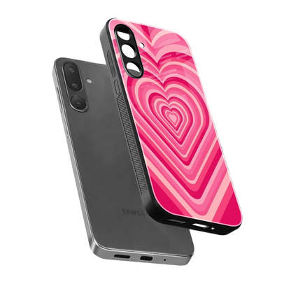 Y2K French Pink Hearts sleek samsung galaxy m56 5g cover with tempered glass back and TPU edges