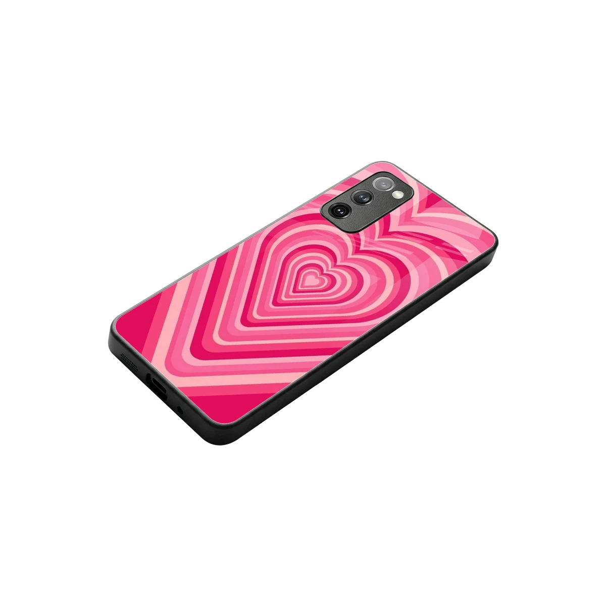 Y2K French Pink Hearts stylish phone case for samsung galaxy s20 fe | glossy glass and slim fit