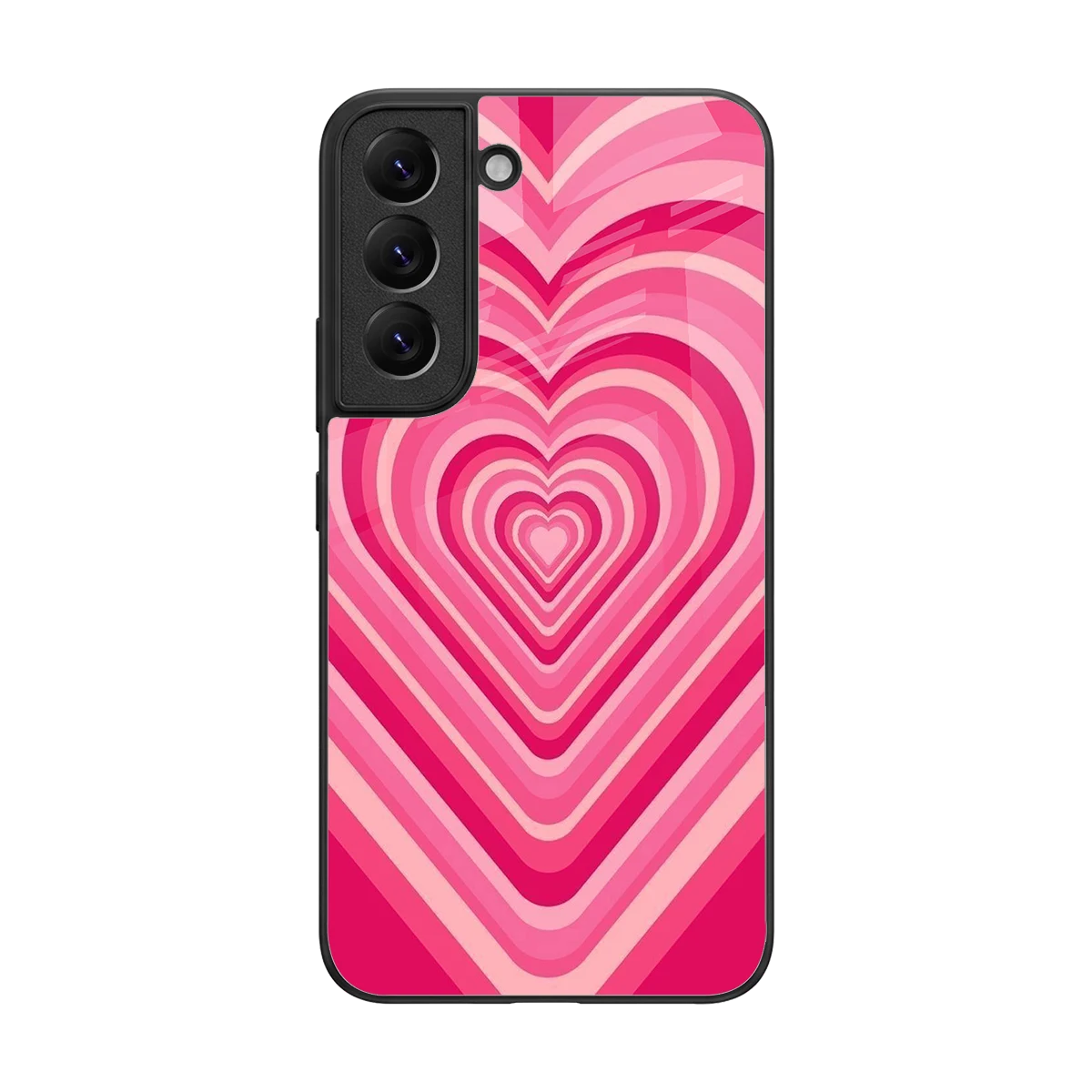 Y2K French Pink Hearts back phone cover | glass case for samsung galaxy s22