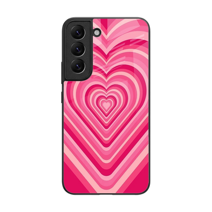 Y2K French Pink Hearts back phone cover | glass case for samsung galaxy s22