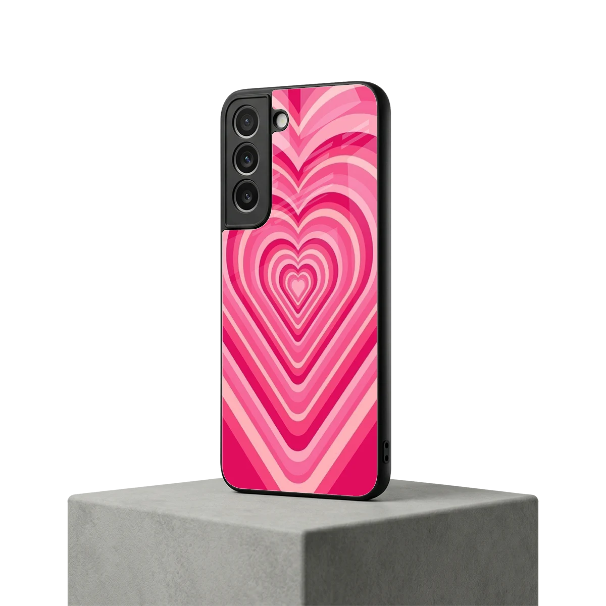 Y2K French Pink Hearts samsung galaxy s22 mobile cover | shockproof glass phone case