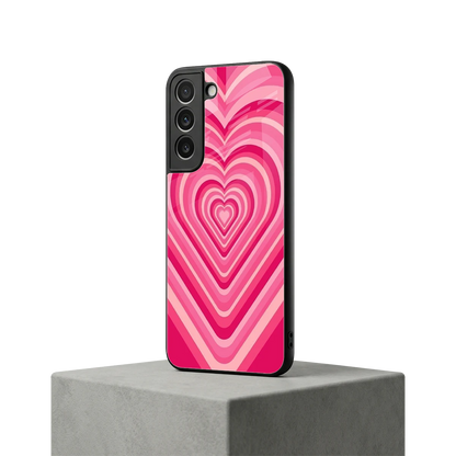 Y2K French Pink Hearts samsung galaxy s22 mobile cover | shockproof glass phone case