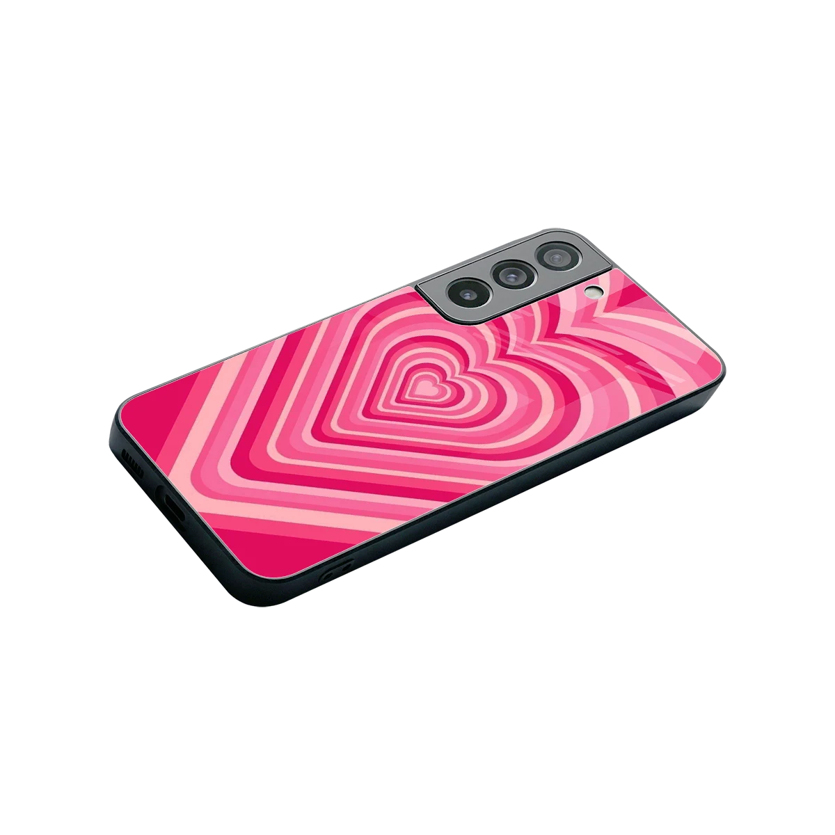Y2K French Pink Hearts stylish phone case for samsung galaxy s22 | glossy glass and slim fit