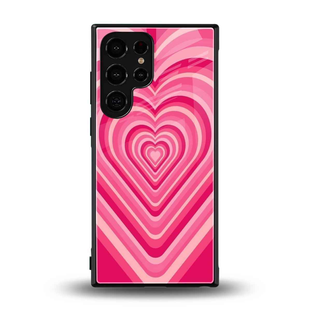 Y2K French Pink Hearts back phone cover | glass case for samsung galaxy s24 ultra