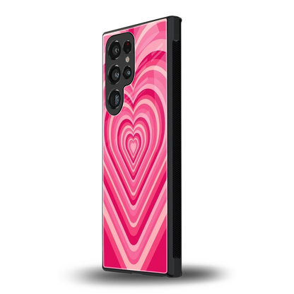 Y2K French Pink Hearts samsung galaxy s24 ultra mobile cover | shockproof glass phone case
