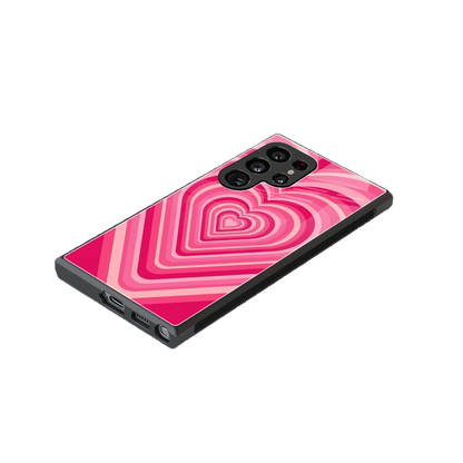Y2K French Pink Hearts stylish phone case for samsung galaxy s24 ultra | glossy glass and slim fit