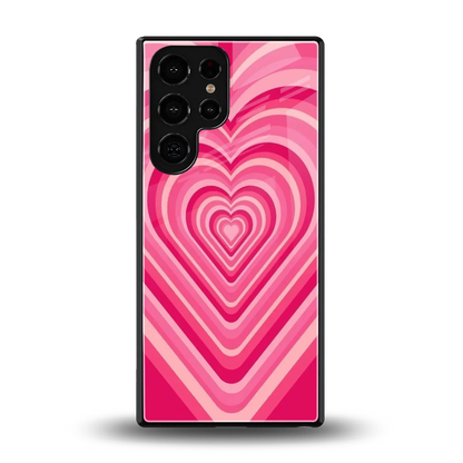 Y2K French Pink Hearts back phone cover | glass case for samsung galaxy s25 ultra