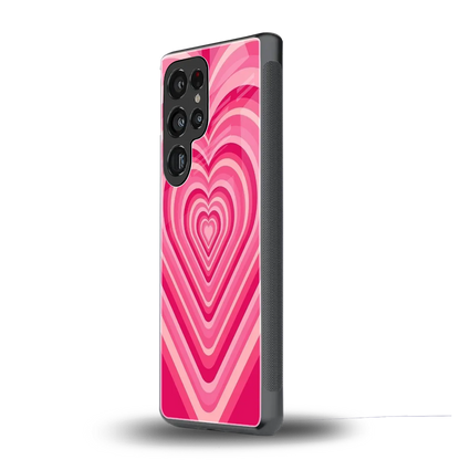 Y2K French Pink Hearts samsung galaxy s25 ultra mobile cover | shockproof glass phone case
