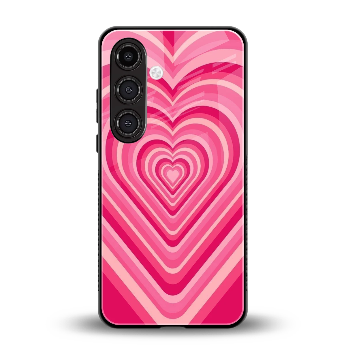 Y2K French Pink Hearts back phone cover | glass case for samsung galaxy s24