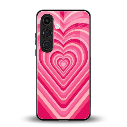 Y2K French Pink Hearts back phone cover | glass case for samsung galaxy s24