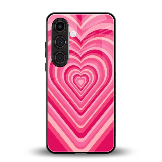 Y2K French Pink Hearts back phone cover | glass case for samsung galaxy s24