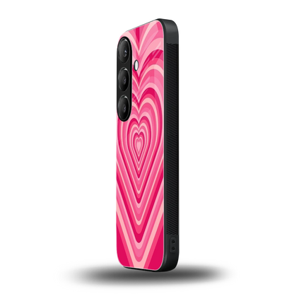 Y2K French Pink Hearts samsung galaxy s24 mobile cover | shockproof glass phone case