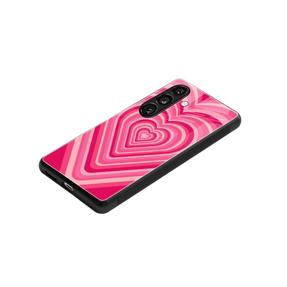 Y2K French Pink Hearts stylish phone case for samsung galaxy s24 | glossy glass and slim fit