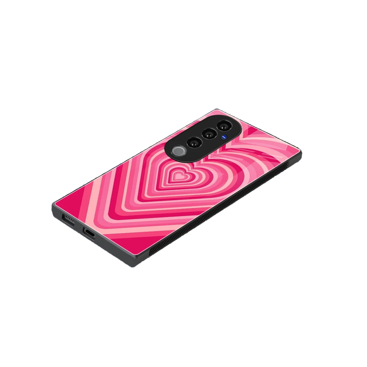 Y2K French Pink Hearts stylish phone case for vivo v40 pro | glossy glass and slim fit