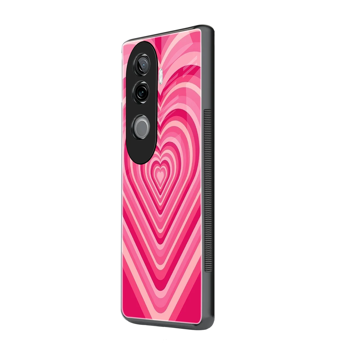 Y2K French Pink Hearts vivo v40e mobile cover | shockproof glass phone case