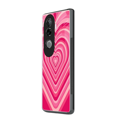 Y2K French Pink Hearts vivo v40e mobile cover | shockproof glass phone case