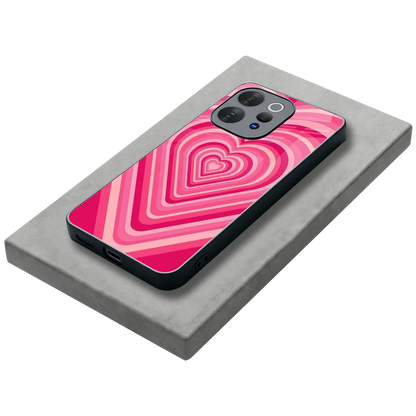 Y2K French Pink Hearts stylish phone case for vivo v70 | glossy glass and slim fit