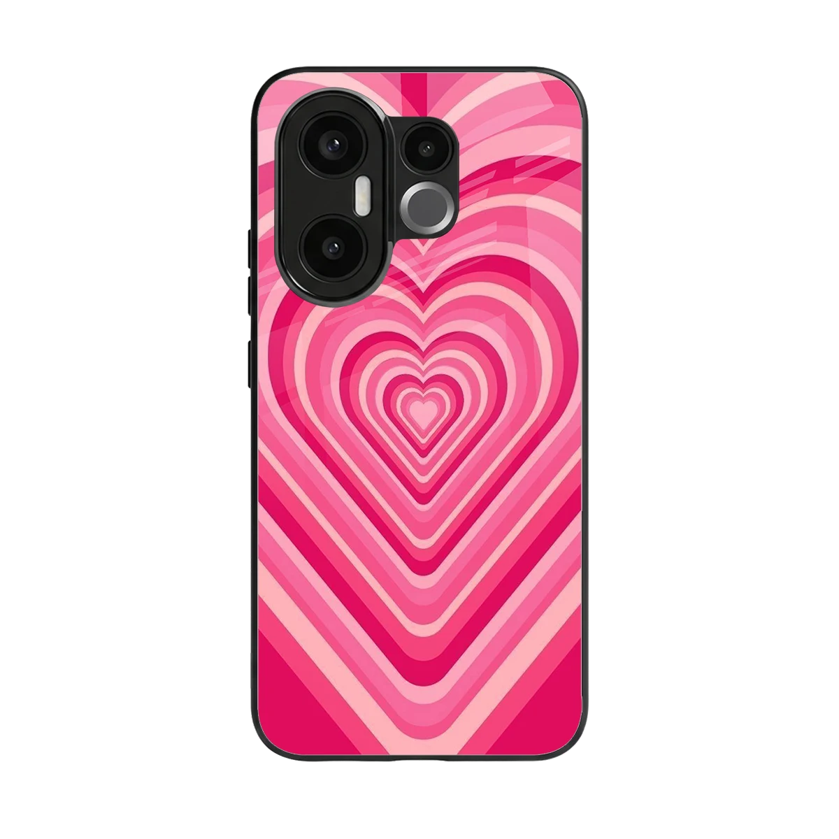 Y2K French Pink Hearts back phone cover | glass case for vivo x200 fe
